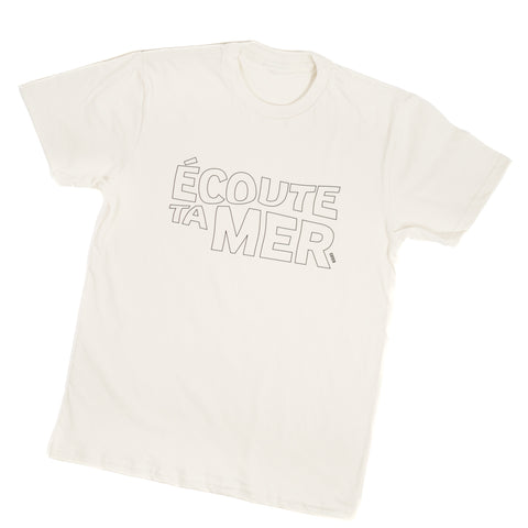 T-shirt Écoute ta mer blanc vintage