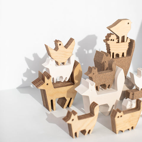Animaux béton blanc