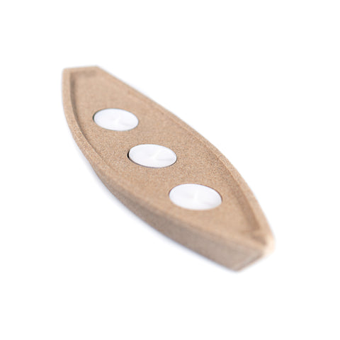 Bougie, barque, iles de la madeleine, sable, atelier côtier, design maritime, déco