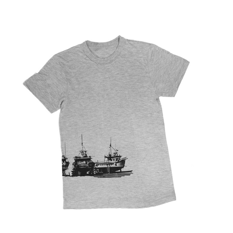 T-shirt les bateaux gris unisexe