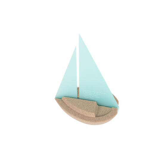Voilier sable +voile turquoise