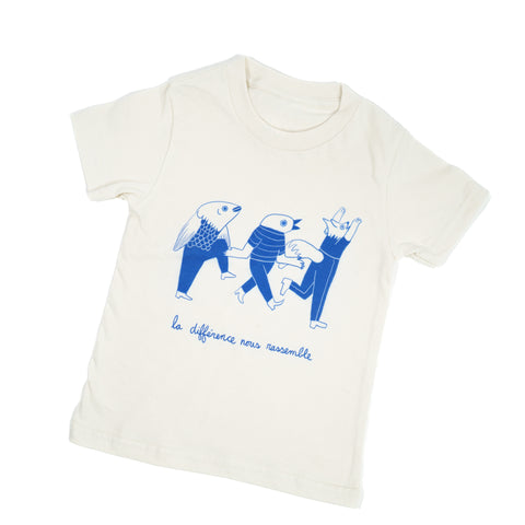 T-shirt La différence blanc vintage