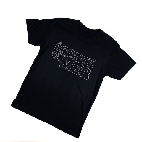 T-shirt Écoute ta mer noir