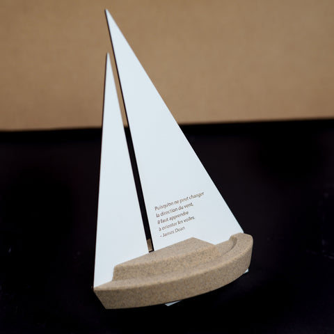 Sand + concrete sailboat