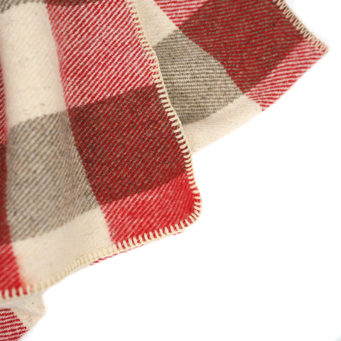Couverture de laine carreaux queen