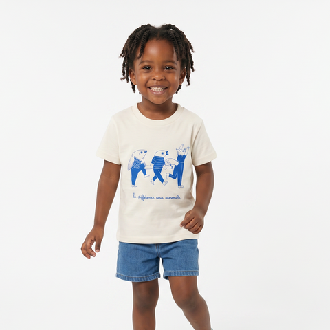 T-shirt La différence blanc vintage