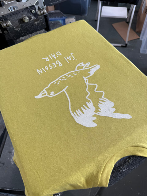 T-shirt Besoin d'air jaune